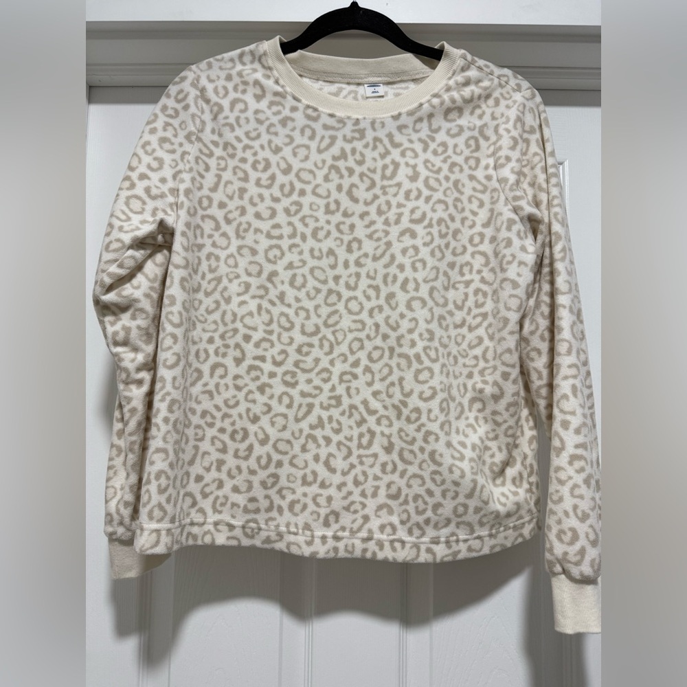 Old Navy Cream & Tan Leopard-Print fleece matching set